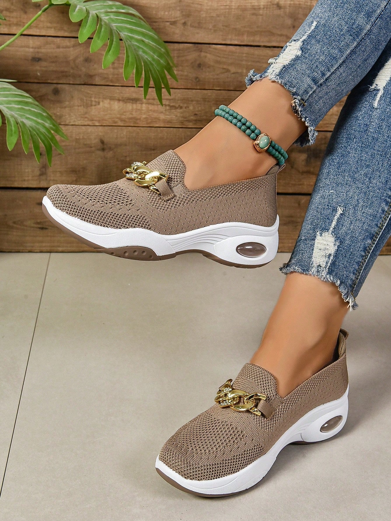 Comfort Slip-On Knitted Walking Shoe