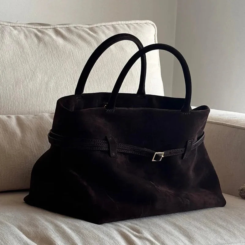 Elegante Frosted-Suede Tote Bag