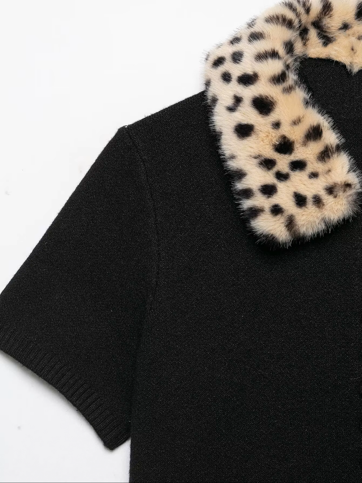 Faux Fur Bambi Knit Cardigan Top