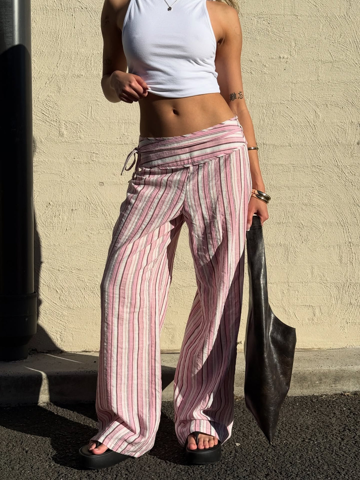 Daniela – Boho gestreifte Palazzo-Hose