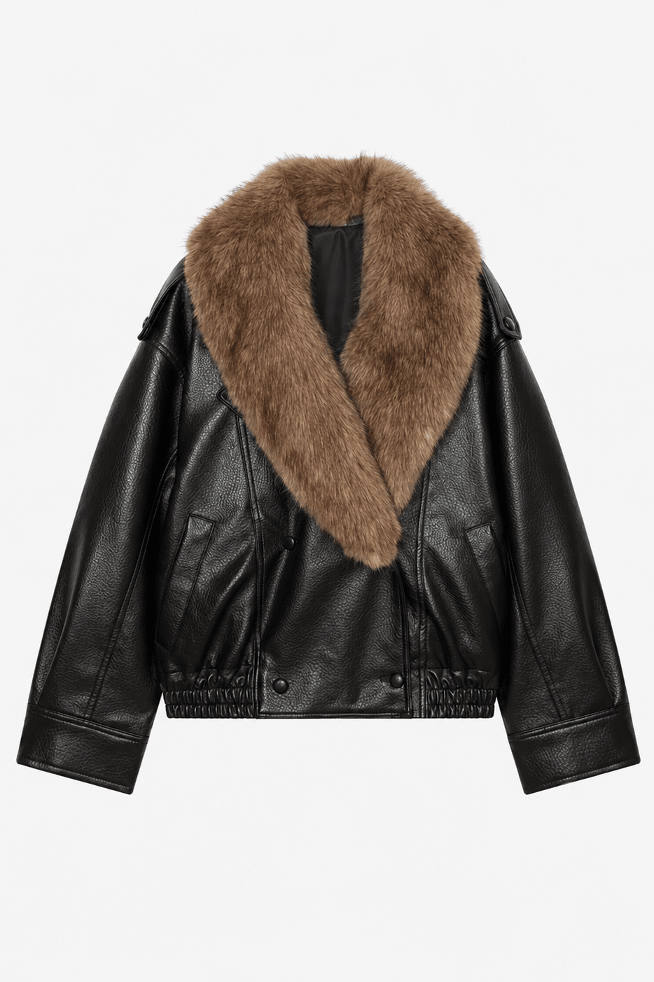 Alice – Kunstlederjacke mit Fellkragen