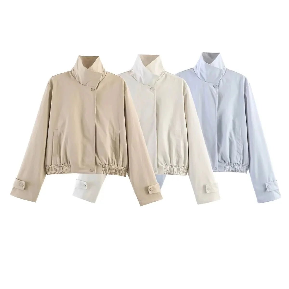 Jacke mit asymmetrischem Reißverschluss und hohem Kragen