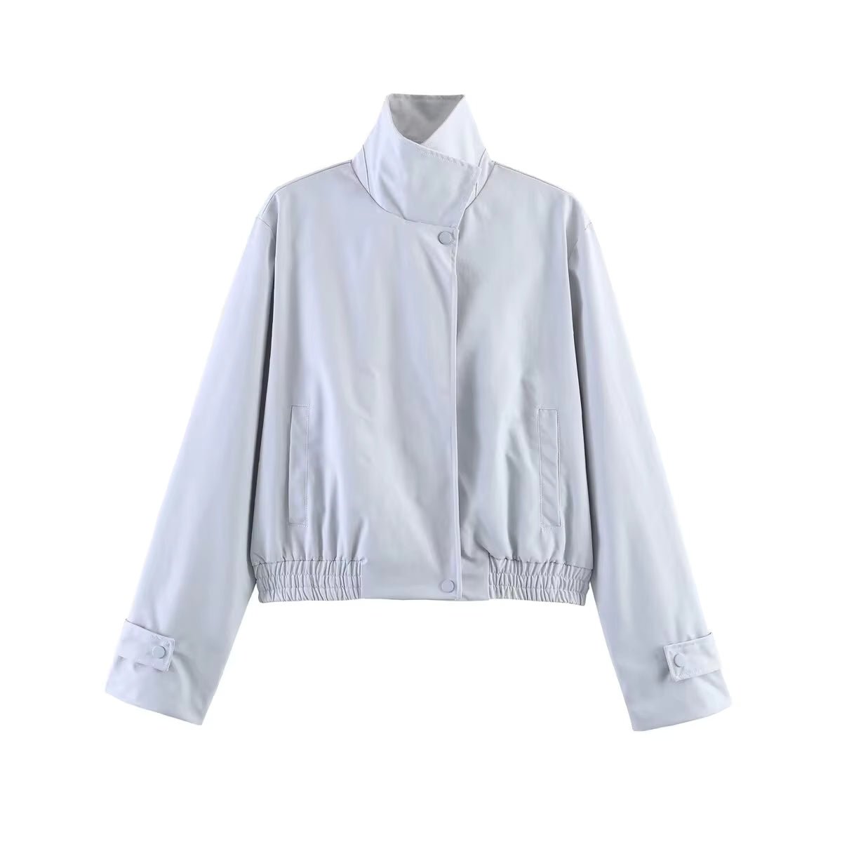 Jacke mit asymmetrischem Reißverschluss und hohem Kragen