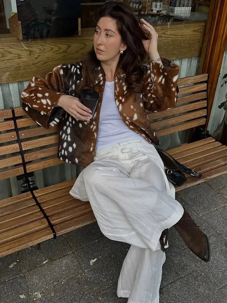 Bambi Kunstfelljacke und Shorts Set