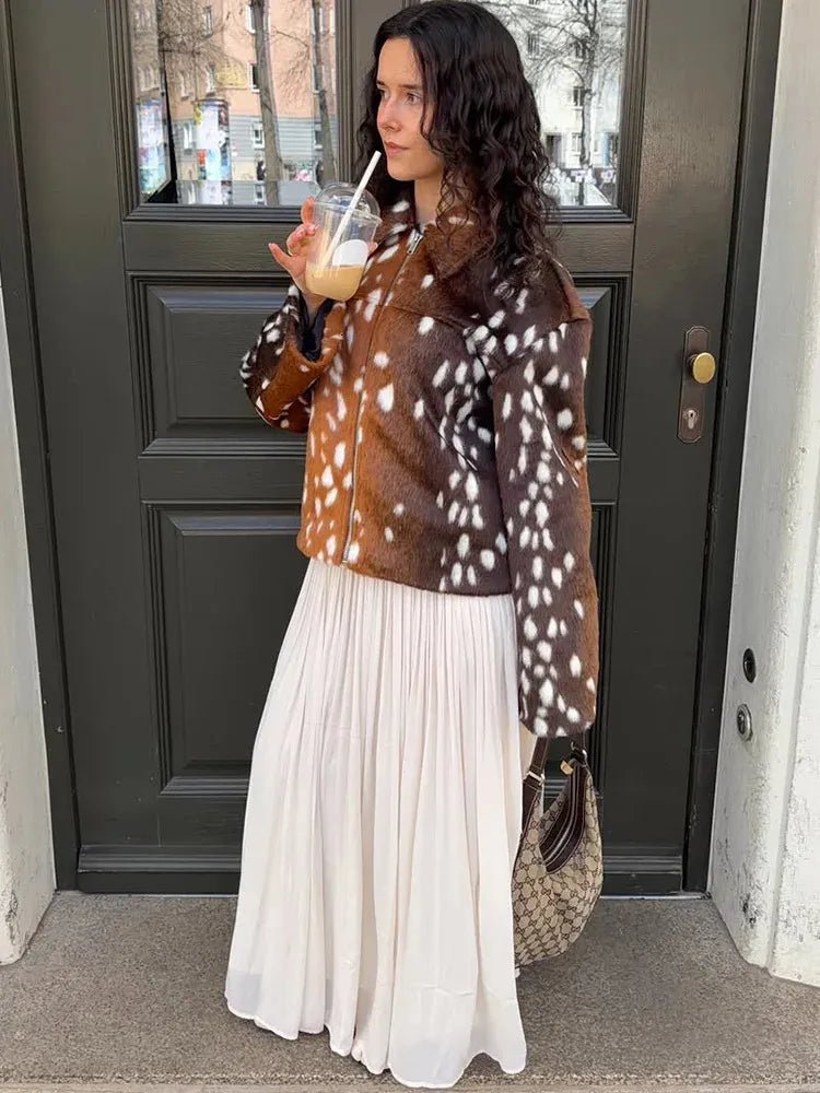 Bambi Kunstfelljacke und Shorts Set