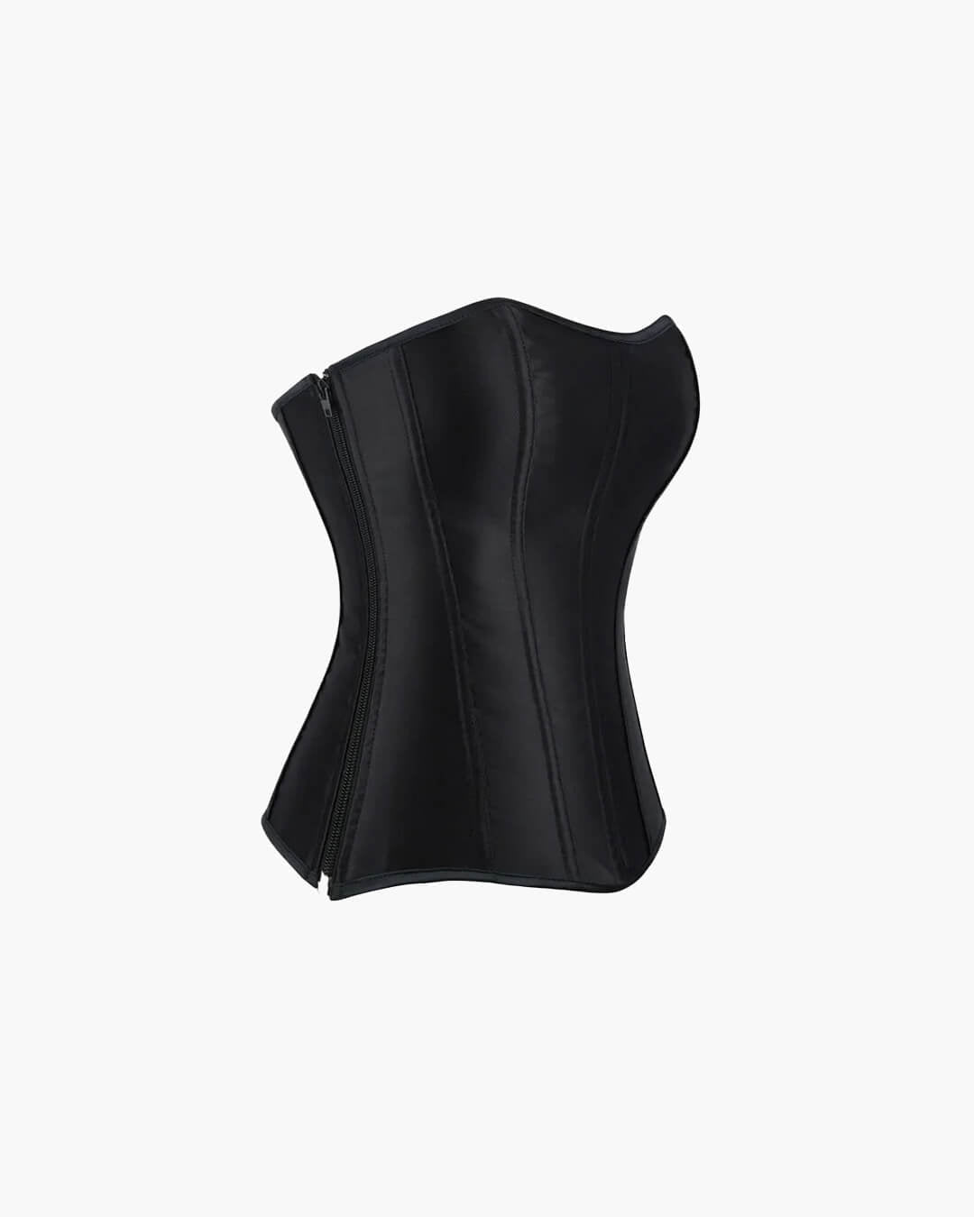 Adelina – Schwarzes Satin-Corsett-Top