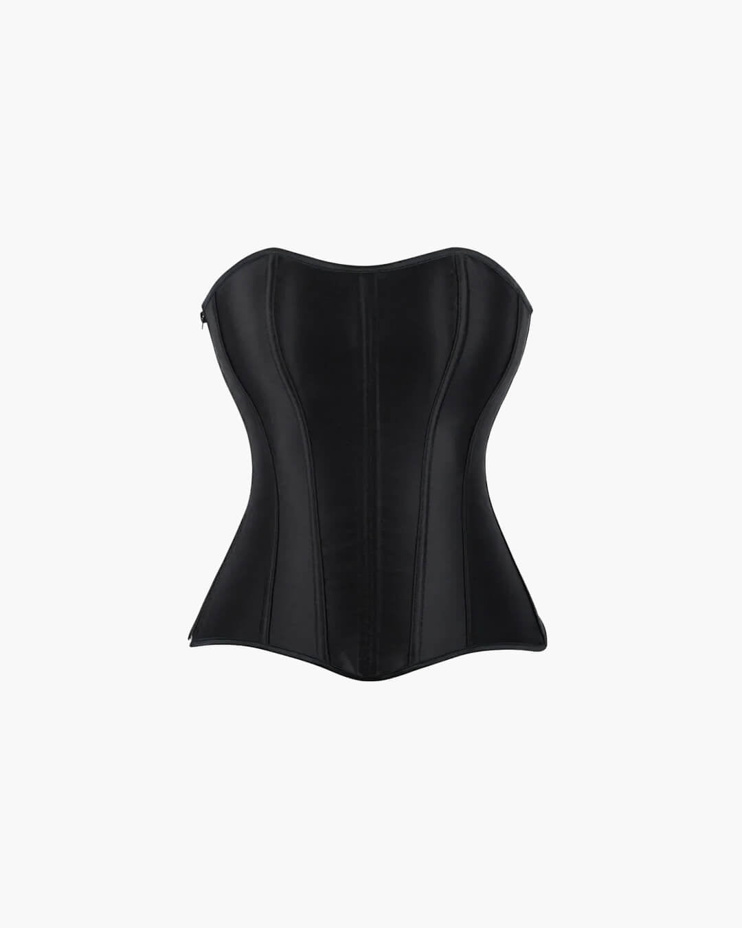 Adelina – Schwarzes Satin-Corsett-Top