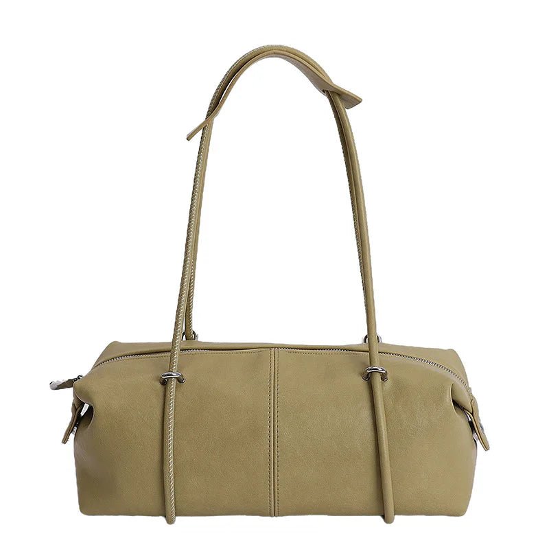 Boston-Schultertasche aus Kunstleder in Kissenform