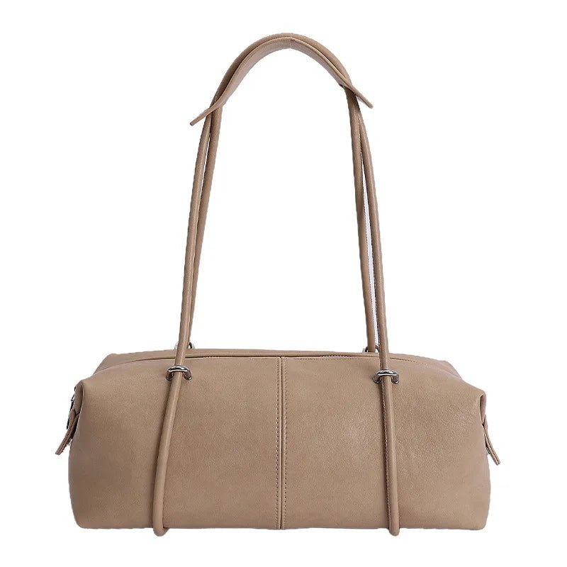 Boston-Schultertasche aus Kunstleder in Kissenform