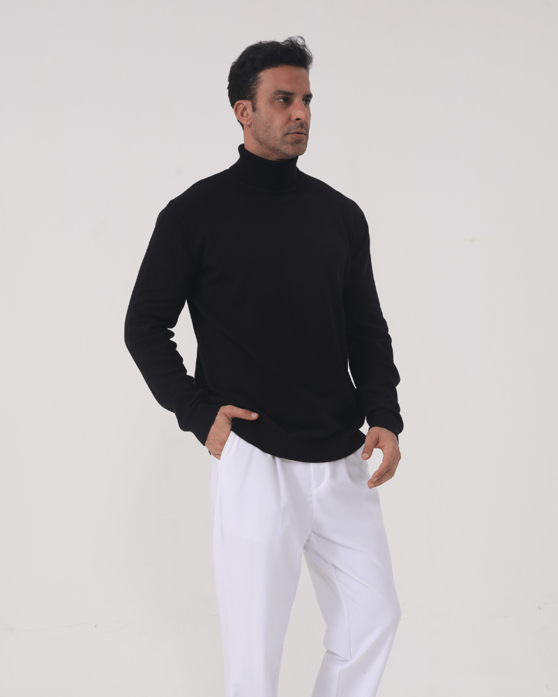 Agata – Schmal geschnittener Herren-Rollkragenpullover aus Feinstrick
