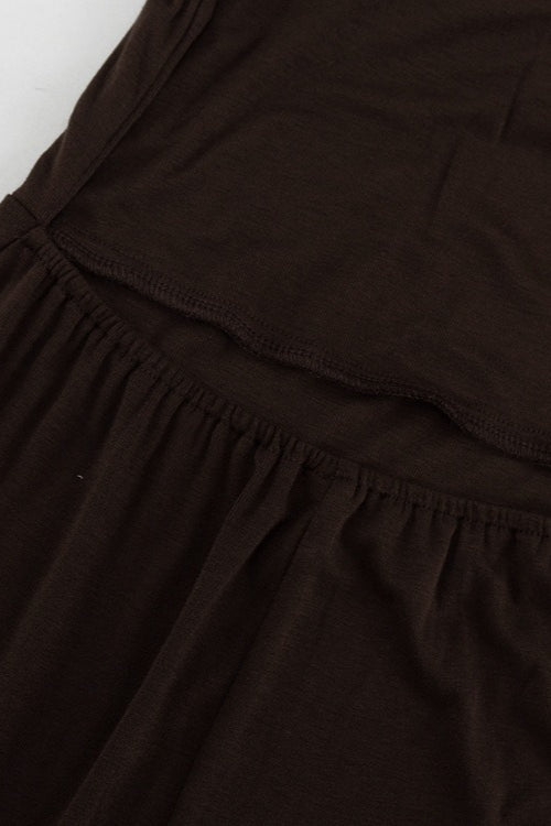 Braunes, rückenfreies Neckholder-Maxikleid