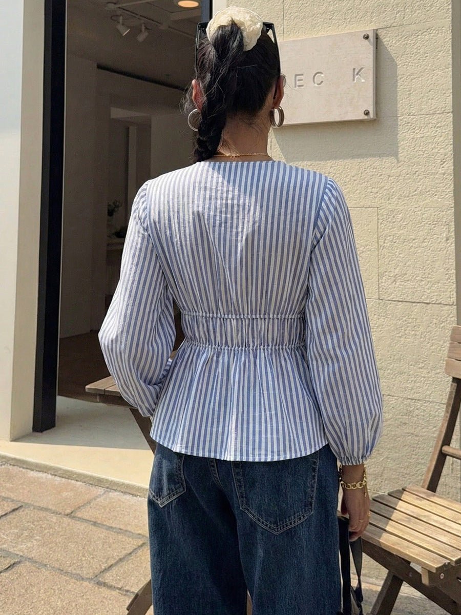 Caitriona – Gestreifte Bluse mit Bindeknoten vorn