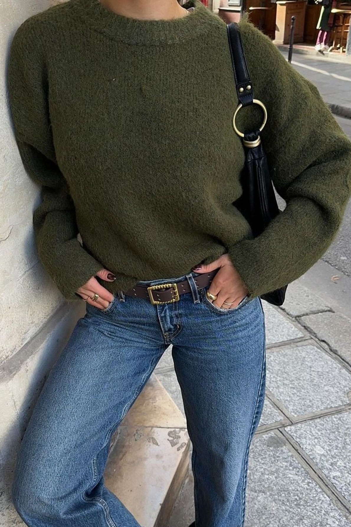 Lockerer Rippstrick-Pullover