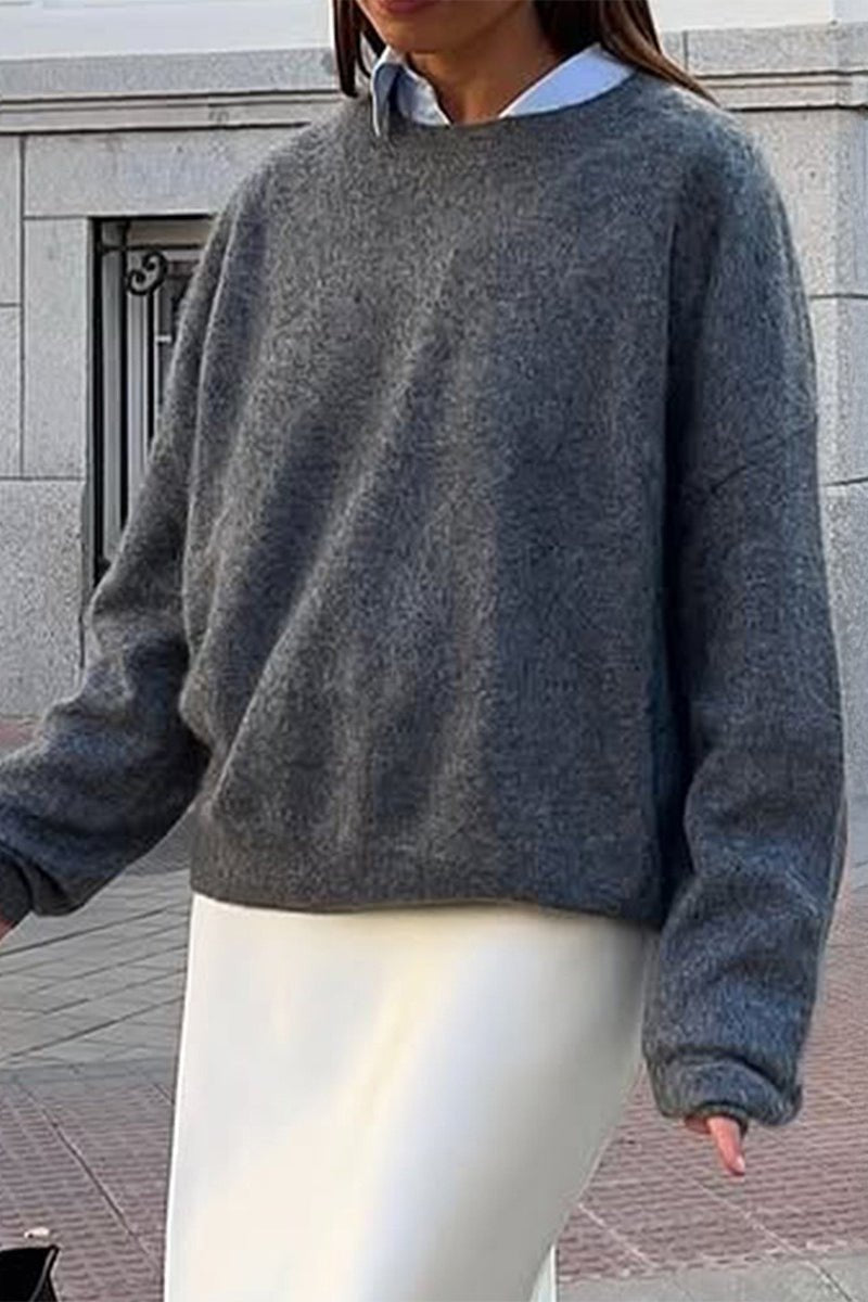 Lockerer Rippstrick-Pullover