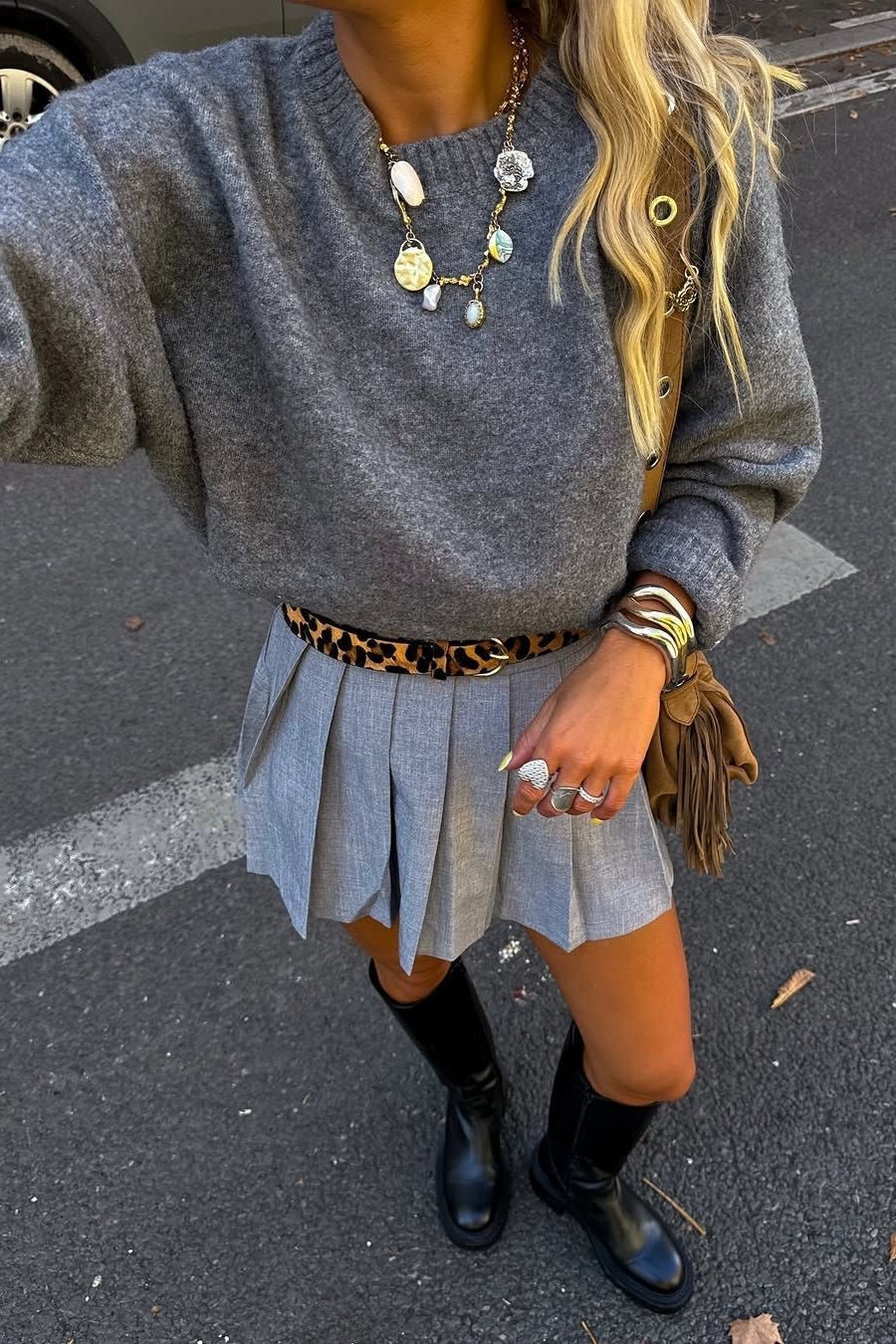 Lockerer Rippstrick-Pullover