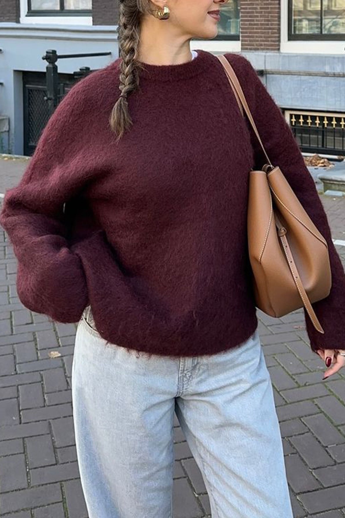 Lockerer Rippstrick-Pullover