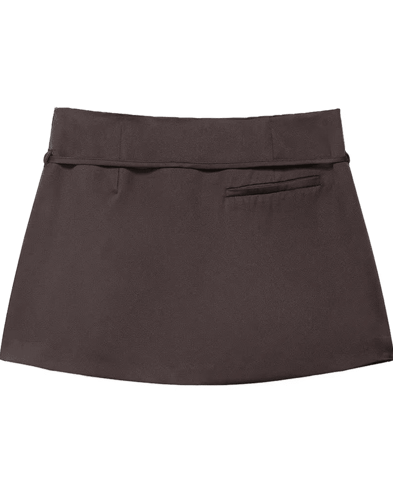 Lässiger Skort mit seitlichem Reißverschluss und Gürtel