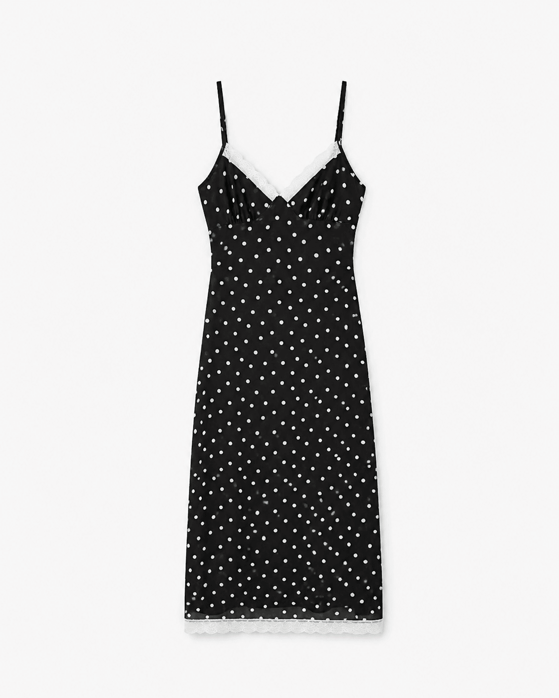 Adilenne – Kleid mit Spitze und Polka-Dots