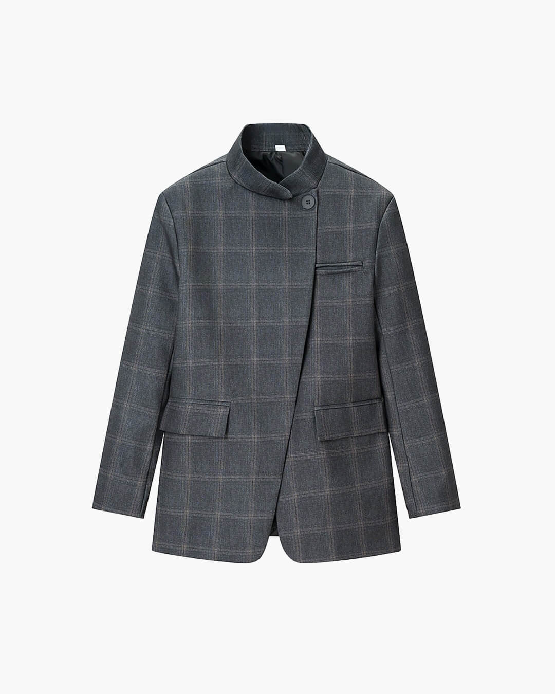 Eleganter karierter Blazer mit Stehkragen