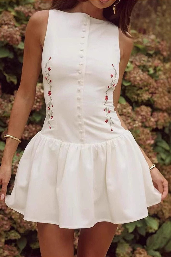 Amy – Ärmelloses Besticktes Mini-Kleid