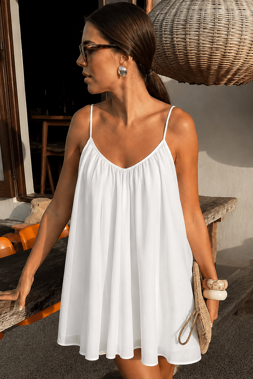 Helen – Fließendes Minikleid mit Spaghettiträgern