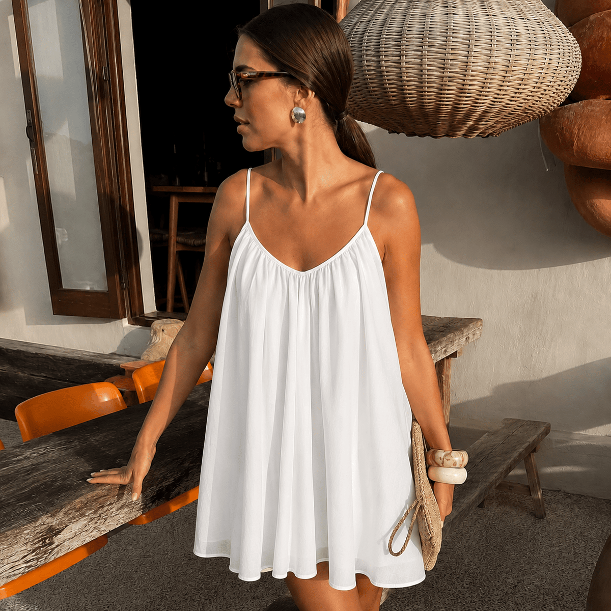 Helen – Fließendes Minikleid mit Spaghettiträgern