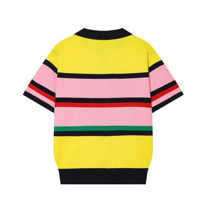 Klassisches Colorblock-Polo-Stricktop