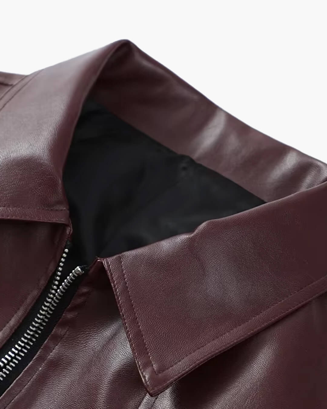 Klassische Revers-Jacke aus Kunstleder