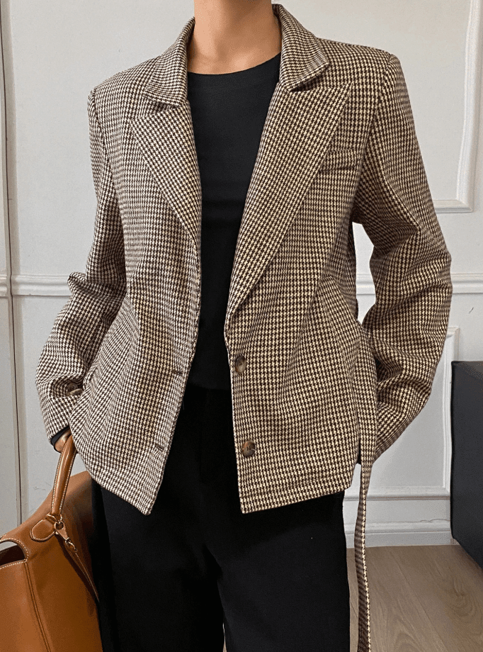 Klassischer Hahnentritt Schnürblazer