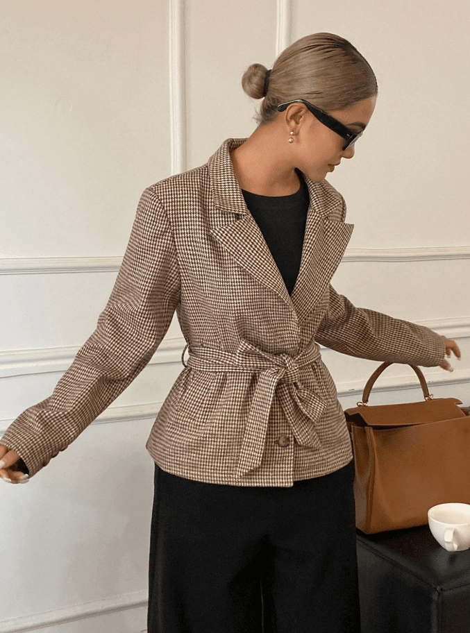 Klassischer Hahnentritt Schnürblazer