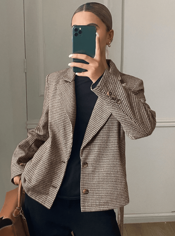 Klassischer Hahnentritt Schnürblazer