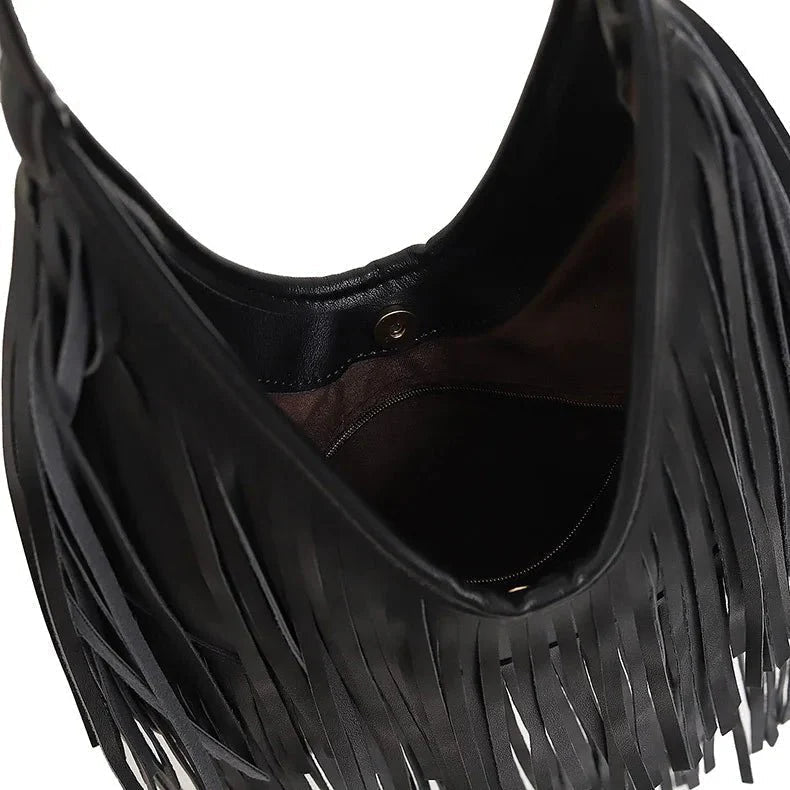 Klassische Open-Top-Quasten-Hobo-Bag