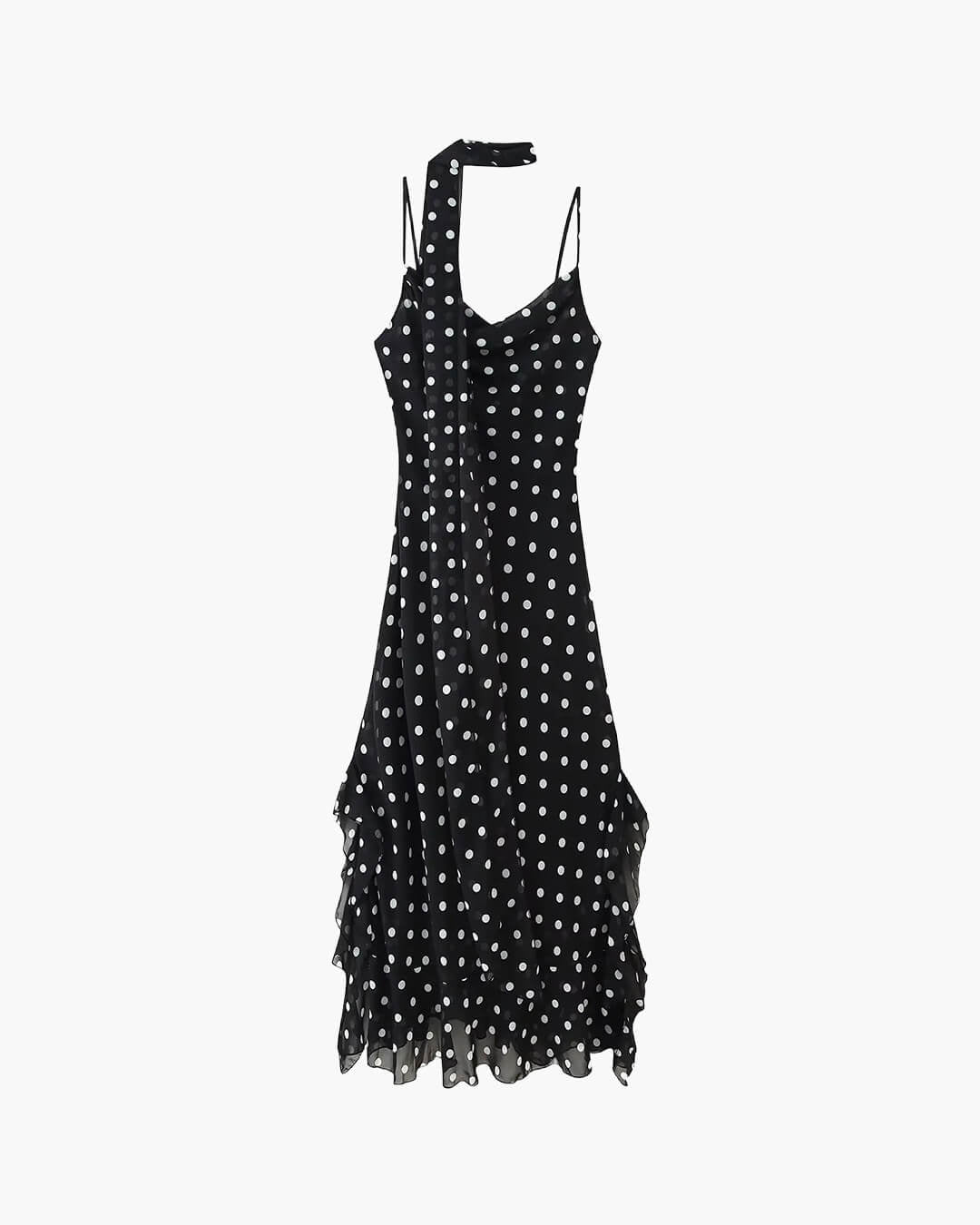 Nora – Gepunktetes Maxikleid