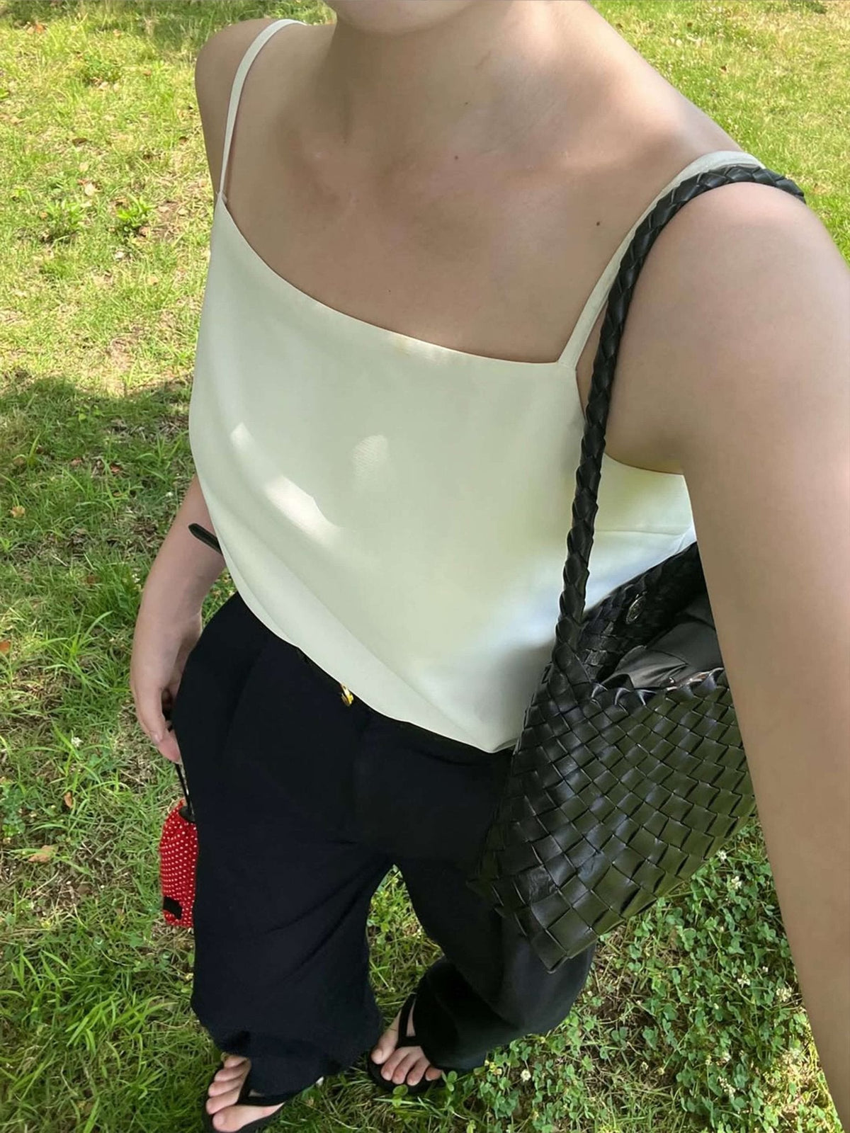 Klassische vegane gewebte Tasche klein