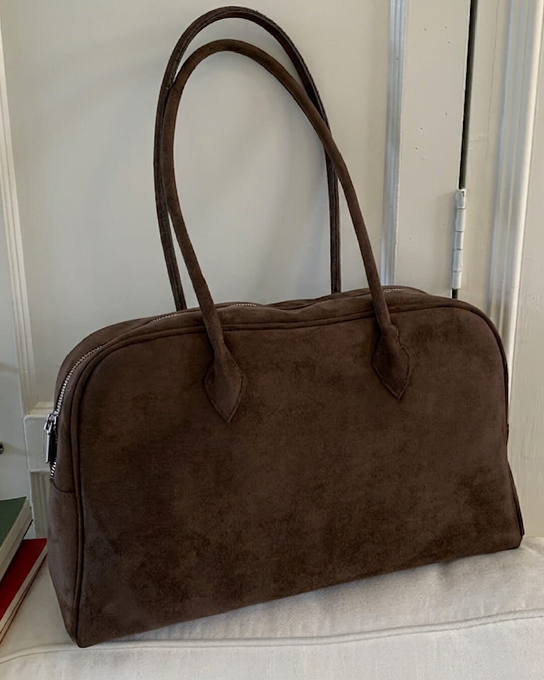 Klassischer Vintage Vegan-Leder Laptop-Tote