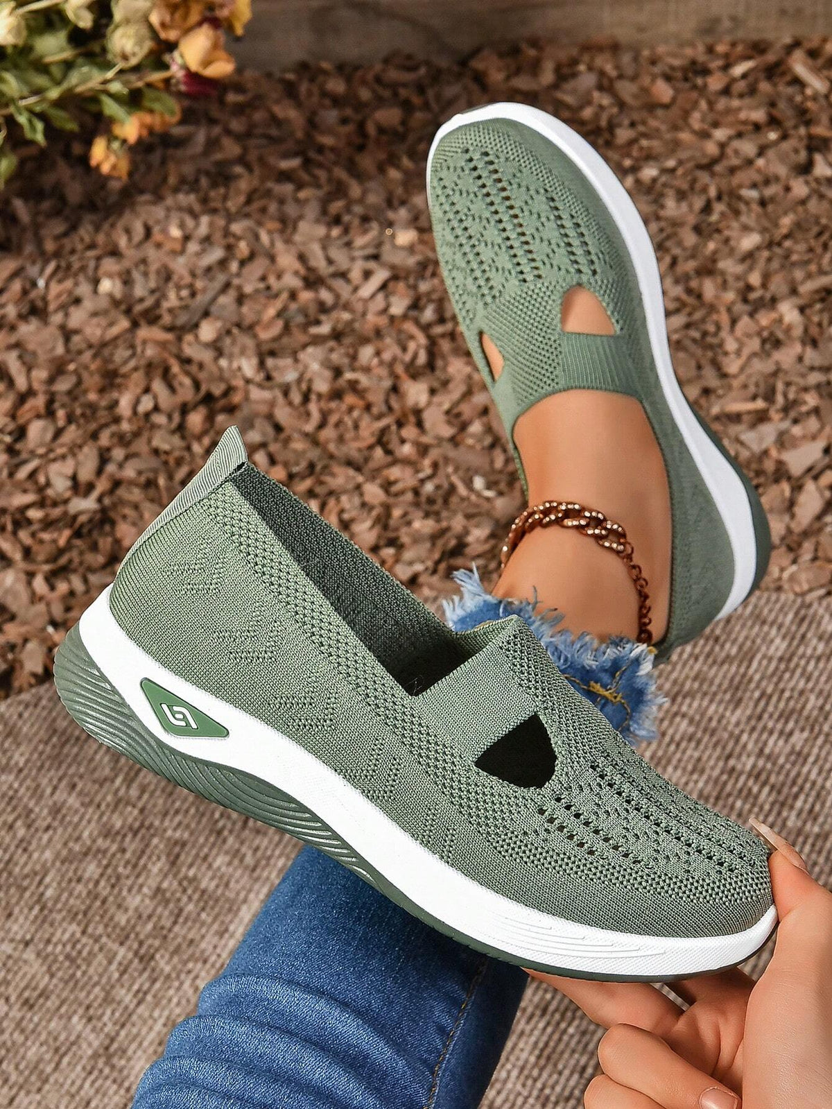Adriane – Bequeme Strick-Walkingschuhe zum Hineinschlüpfen