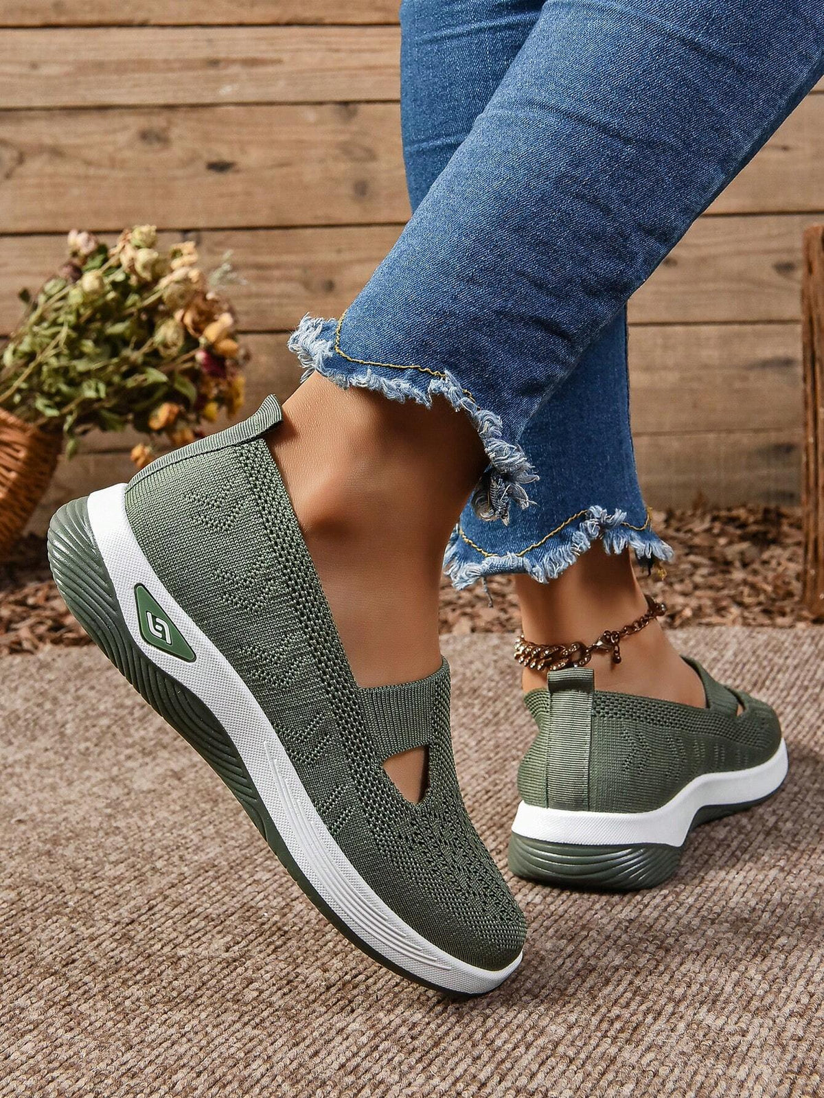 Adriane – Bequeme Strick-Walkingschuhe zum Hineinschlüpfen