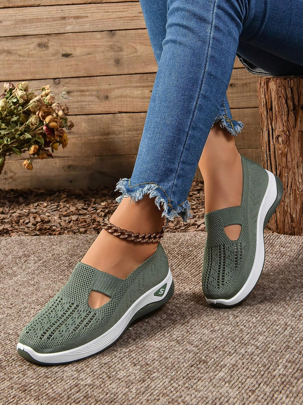 Adriane – Bequeme Strick-Walkingschuhe zum Hineinschlüpfen