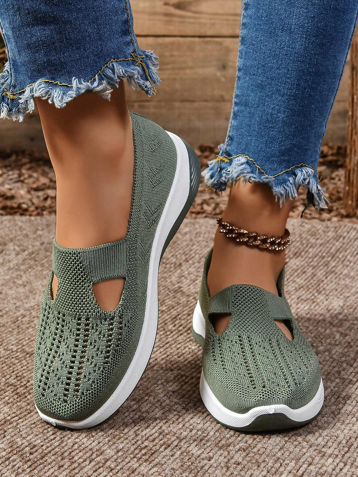 Adriane – Bequeme Strick-Walkingschuhe zum Hineinschlüpfen