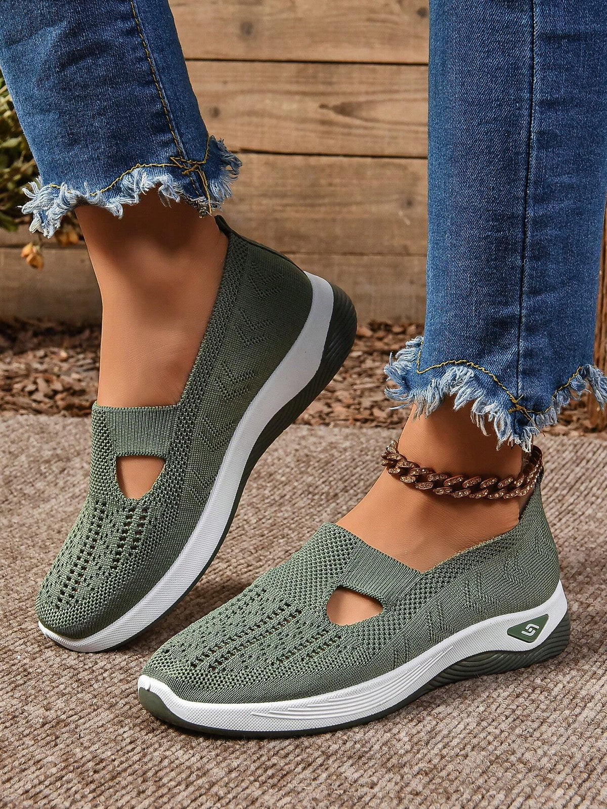 Adriane – Bequeme Strick-Walkingschuhe zum Hineinschlüpfen