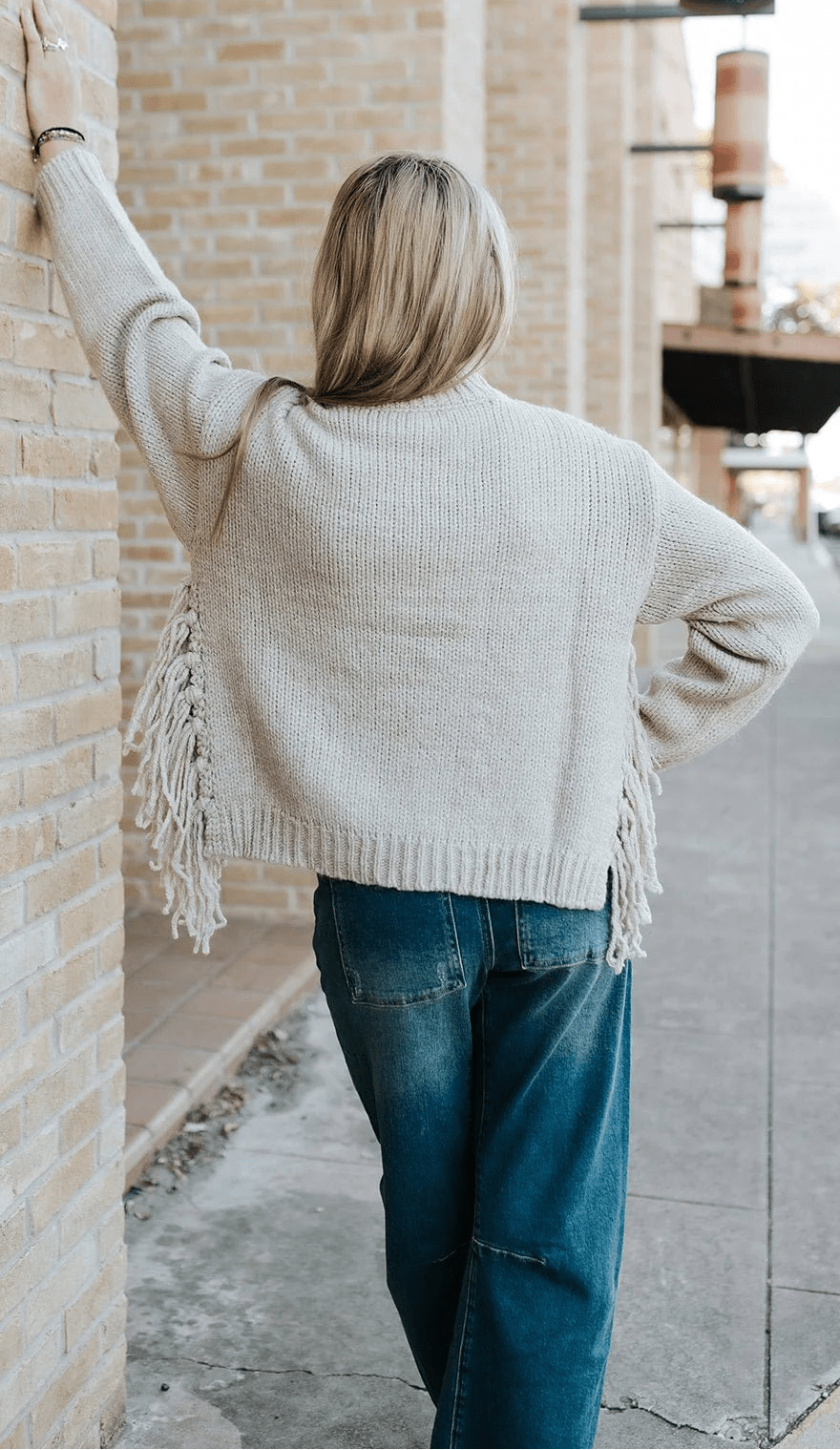 Gemütlicher Oversized-Strickpullover mit Quasten