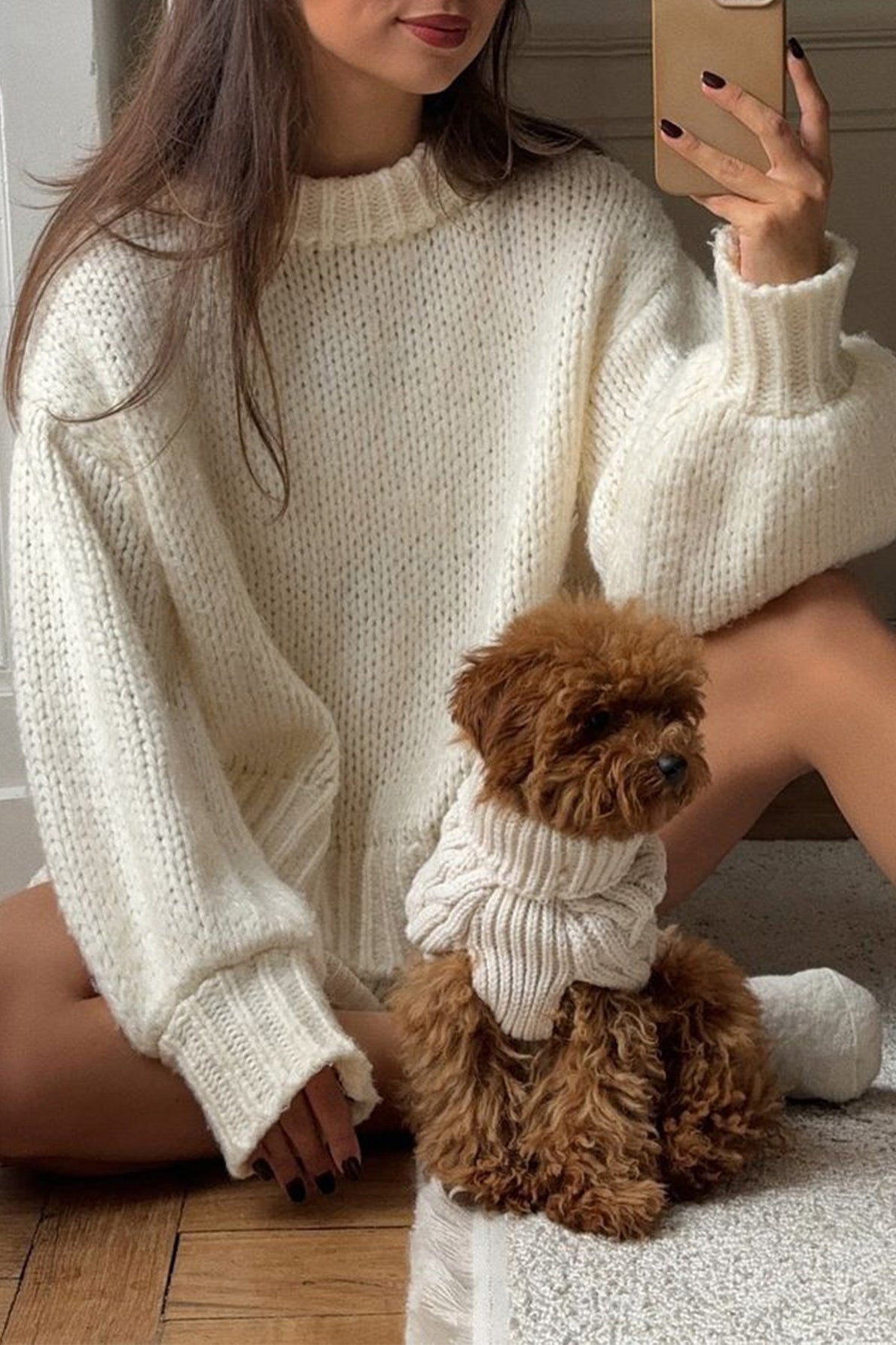 Pullover mit Rundhalsausschnitt für Lagenlooks