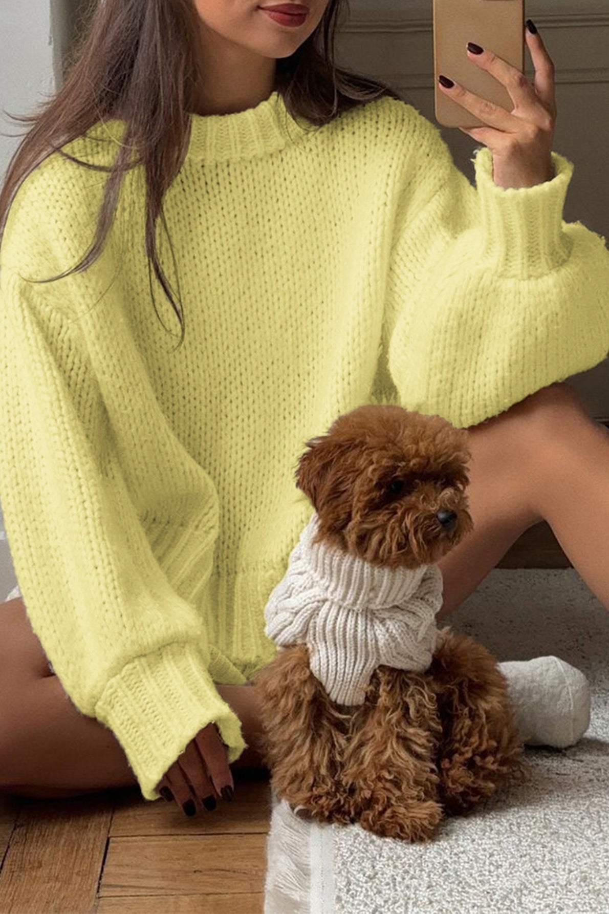 Pullover mit Rundhalsausschnitt für Lagenlooks