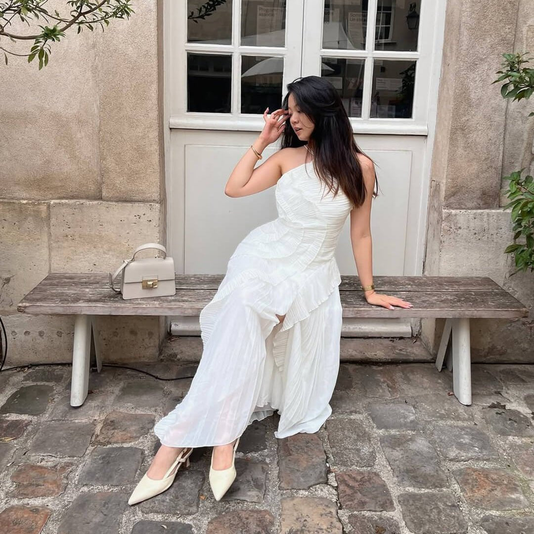 Crissa – Neckholder-Kleid aus Tüll mit Rüschen