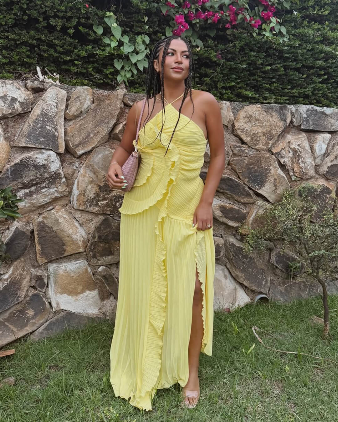 Crissa – Neckholder-Kleid aus Tüll mit Rüschen