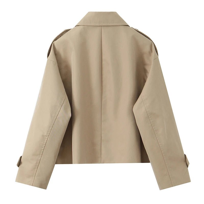 Kurzer zweireihiger Trenchcoat