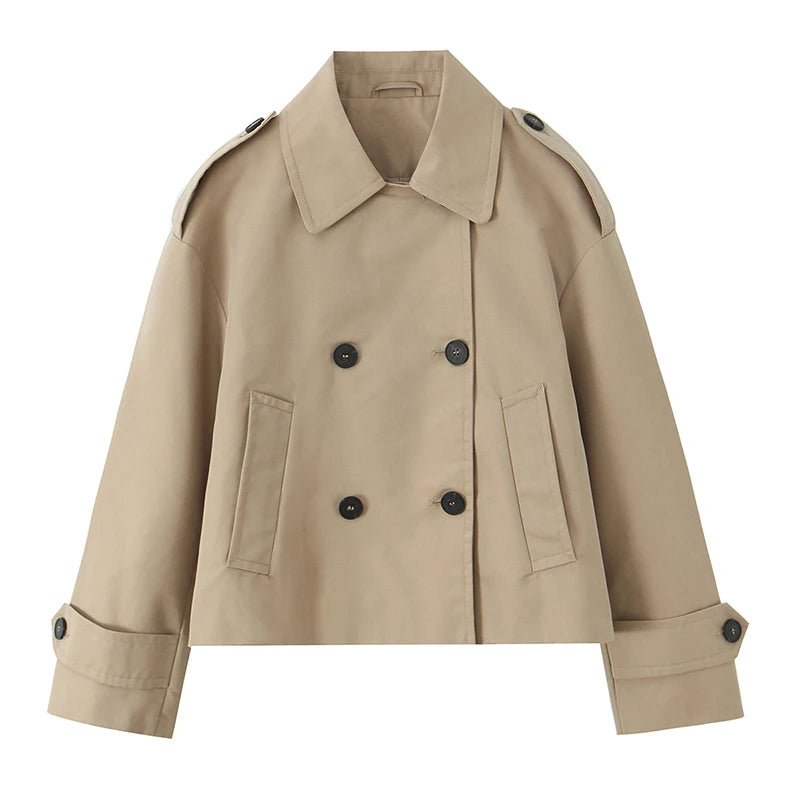 Kurzer zweireihiger Trenchcoat