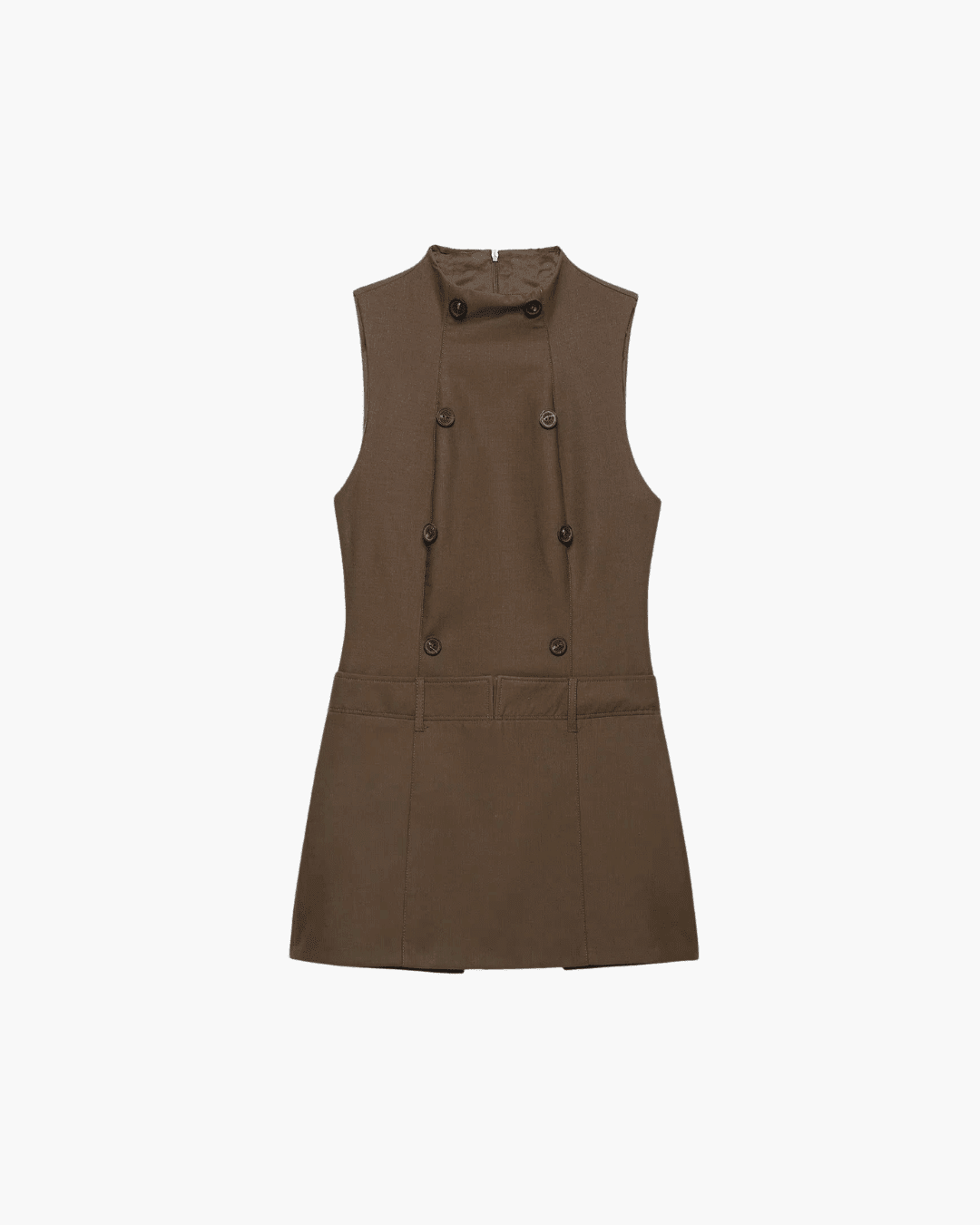 Ärmelloses Minikleid mit Doppelreihe