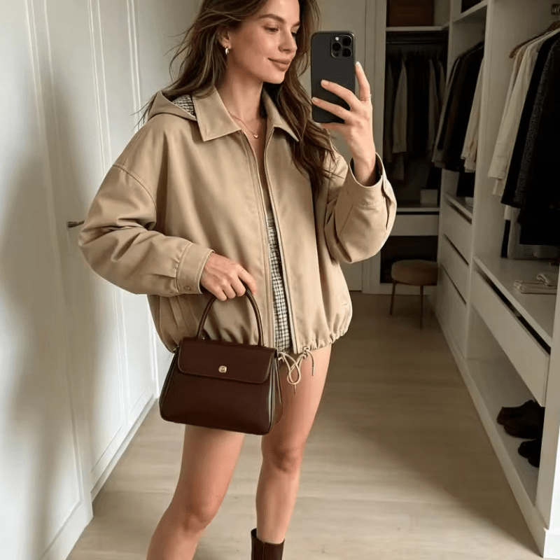 Jacke mit Kapuze und Kordelzug und Reißverschluss