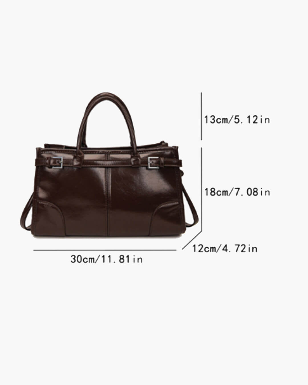 Edelle – Kunstleder-Schultertasche mit Gürtel-Detail